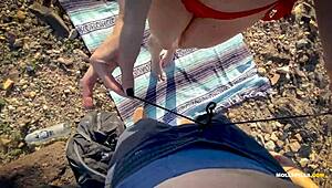 Amateur couple surprises with intense anal sex on Valentine's Day in POV