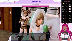 Lewdneko the Vtuber explores Harem Hotel with big tits in part 29