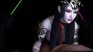 Wow, Medusa queen in 3D hentai getting her ass fucked by a monster cock.