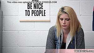 cute blonde shoplifter teen madison can't stop stealing stuff