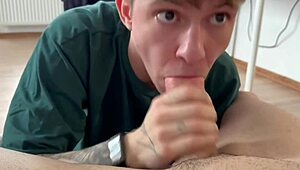 He Invited Student For Juicy Blowjob And Orgasm!