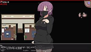 in the anime hentai game, lesbians masturbate and give blowjobs outdoors in part 2