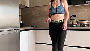 Friend's mom caught me mid-handjob and took over. Russian amateur gets down with steamy conversations.