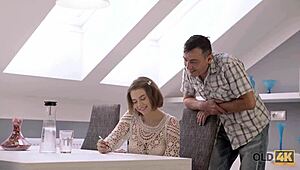 Old4k Marina Visconti Craves That Old Dick While Studying Hard for College Exams