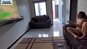 Showing off for intense outdoor fucking