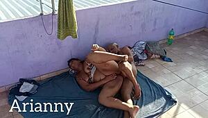 leo ogro and arianny koda fuck on terrace