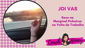 Brazilian Crossdresser Gives Jerk Off Instructions In Traffic