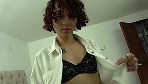 brunette teen babe fucks big cock, drives producer crazy?