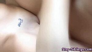 wow, teeny step lez gets fingered hard and wild!