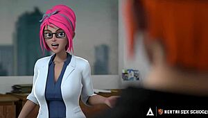 hentai teacher shows busty sex techniques to horny students creampie