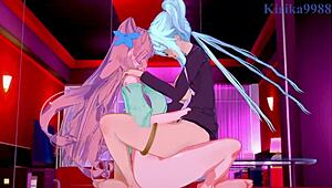 cagliostro and yukine have intense futanari sex with eve