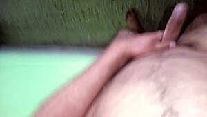 Black mom enjoys homemade session with man.