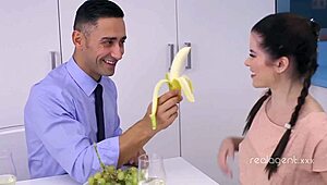 a man lures stunning teen into banging her tight wet holes