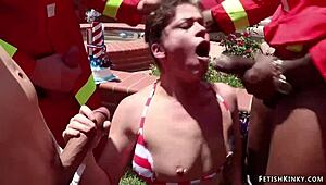 Firefighters Dominate And DP Bang The American Slut. They Submit In Intense BDSM.