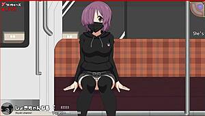 in the anime hentai game, lesbians masturbate and give blowjobs outdoors in part 2