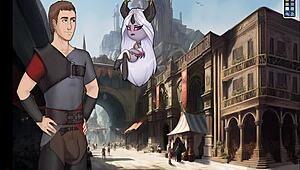 i'm loving this dirty fantasy parody with footjob action