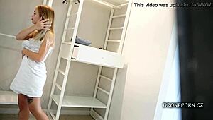 Blonde teen monika spied in hidden shower cam