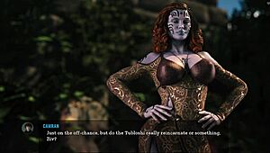 Busty alien with big cock demands licking and hard banging in 3D game