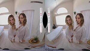 first massage with hot blondes