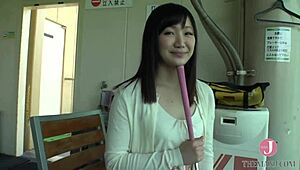 Feel the intense passion as she removes her coat, revealing her erotic body for a deep blowjob and cumshot session