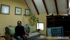 black student bends over for amateur doggystyle casting