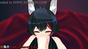 White girl deepthroats big cock in anime 3D