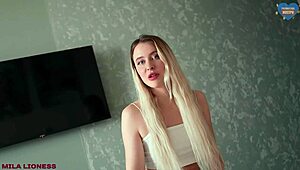 my stepmom barged in, saw my rod, and this slut finished twice.