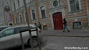 She’s nerdy, but Izi Ashley gets filthy! This European teen’s dirty side shocks in hardcore play.