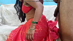 Pink saree bhabhi couldn't resist devar's advances. He took her fully after.