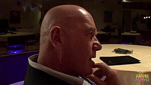 Sugar daddy gets sloppy blowjob from trophy wife after work with intense riding