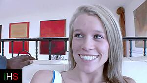 Wow, this blonde takes a huge black cock deep