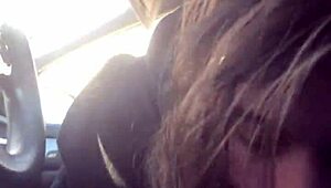 Lesbian bestfriend sucks me off on the road until swallowing