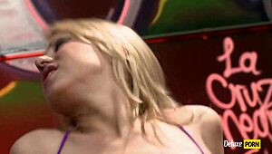 Crazy blonde teen punished with rough pussy fucking in garage 😈