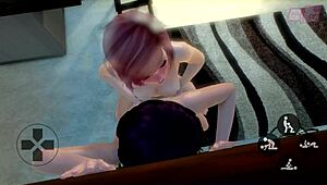 Ever Seen A Dickgirl Persuade A Shy Guy For 3D Anal Sex?