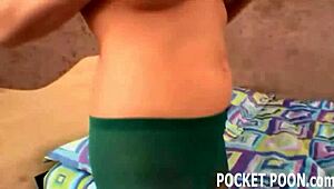 watch me intensely toy my tight pussy in pantyhose on desk