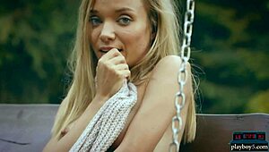 omg, this amazing russian blonde zhenya belaya got such a hot ass... stripping outdoor in woods!