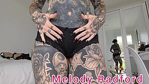 Black and red lingerie haul with close-up shots of Melody Radford’s stunning curves