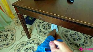 Mom's Best Friend Caught Him Masturbating and Took His Virginity with First Blowjob