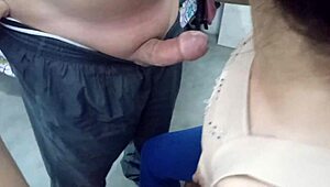 Ella gets easy cash as morrita extracts cum fast with mouth before getting caught