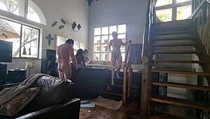 Wow! Spa Bath Orgy With Three Girls And One Guy In Reverse Gangbang Interracial Action!