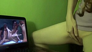 milf enjoys watching homemade videos
