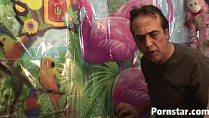 Skinny Sylvia with small tits gets gangbanged hard by the group