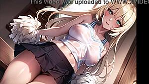 Cheerleader's transparent uniform and self-pleasure make for an ASMR experience