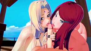 Naruto Hentai: Tsunade and Kushina in Threesome Fun