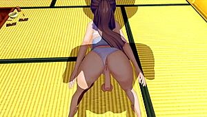 cute girl in maid costume makes my big cock so exited, 3d hentai 83