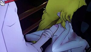 Team rwby engages in intense orgy with fingering and facial in anime