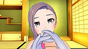 cute girl in maid costume makes my big cock so exited, 3d hentai 83