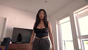 My stepbrother caught me spending his dad's money. This led to emotional sex with Cami Strella and Lev Lieben.