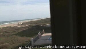 Big tits on my beautiful blonde girl flash boldly outdoors