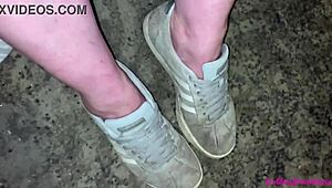 Man, check these bouncing boobs and dirty feet pissing! 😅